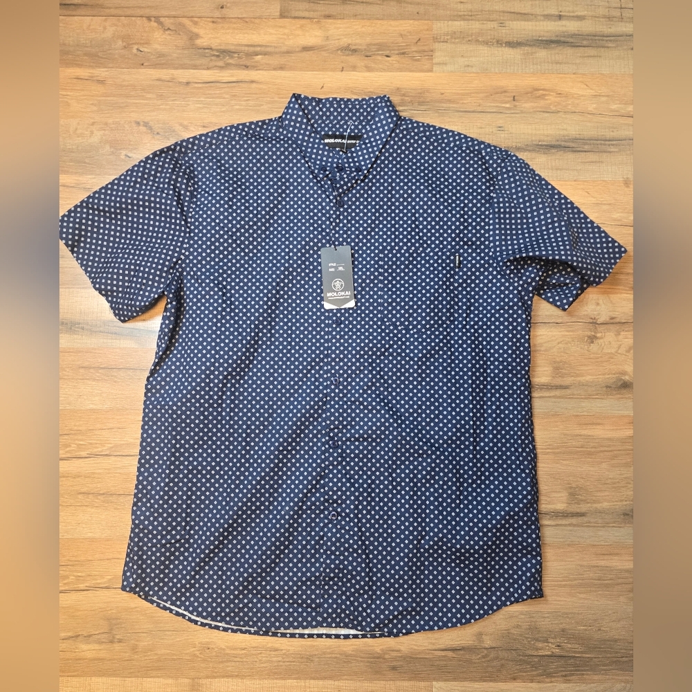 MOLOKAI SURF CO. Shirt Men's 2XL Button Down Under Geometric Print